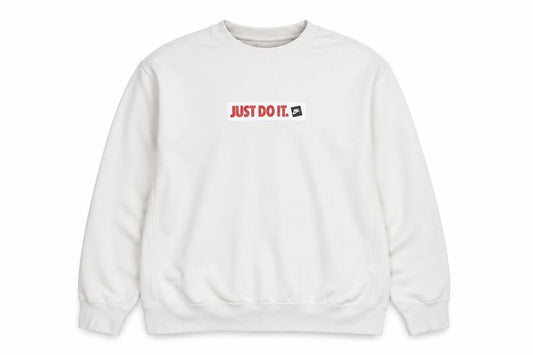 Nike Men's White 2XL Pullover Crew Neck Sweatshirt Just Do It Logo