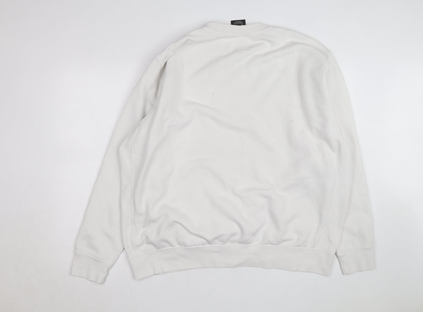 Nike Men's White 2XL Pullover Crew Neck Sweatshirt Just Do It Logo