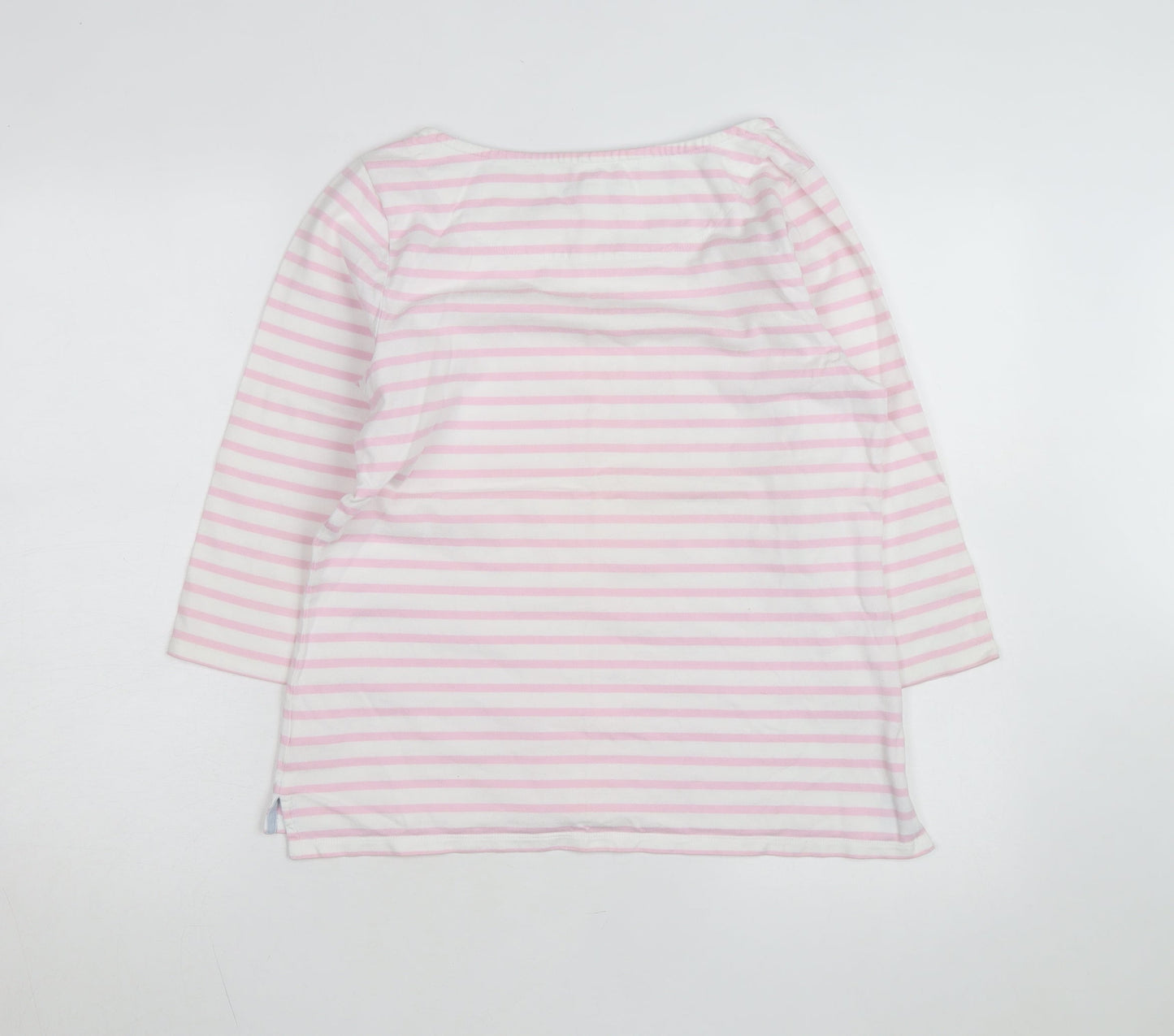 Tyrwhitt Women's Pink White Striped Cotton Pullover Jumper M