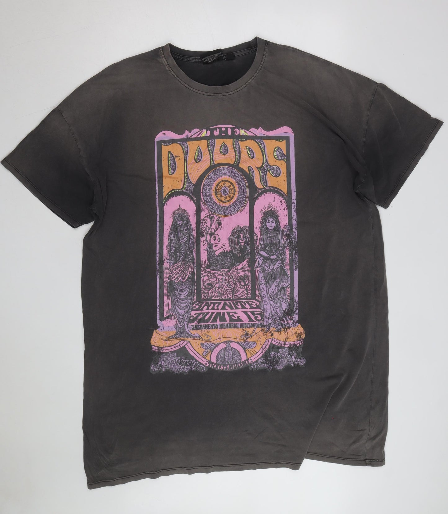 The Doors Men’s Black Graphic Band T-Shirt XL Rock Cotton Retro