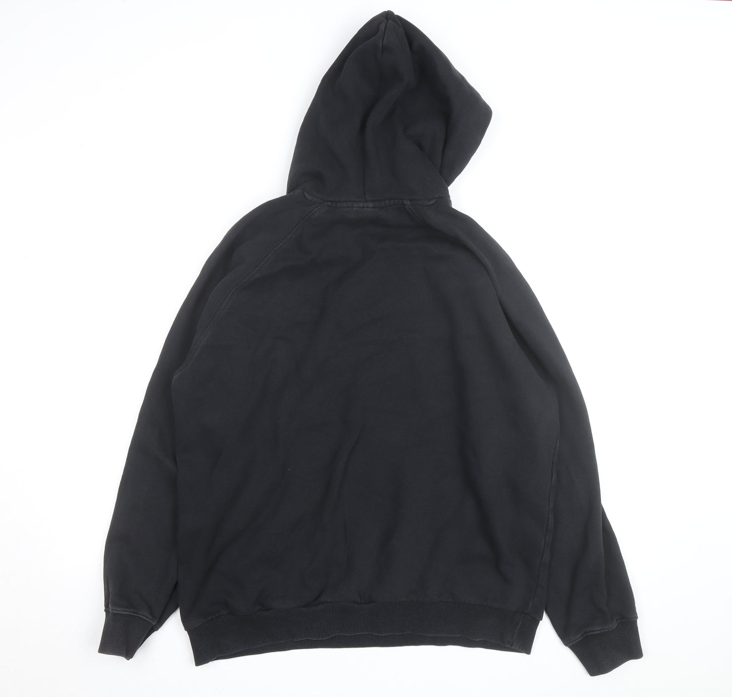 Adidas Mens Black Pullover Hoodie Size L Logo Sportswear