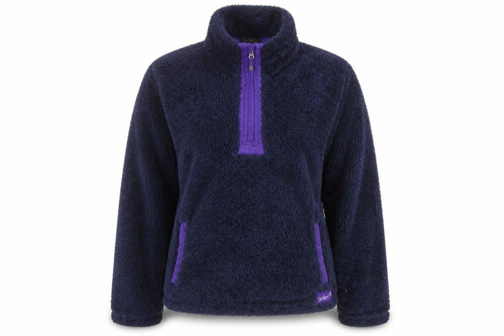 Gelert Women Navy Fleece Pullover Hoodie Size 14 Half Zip Warm Outdoor Top
