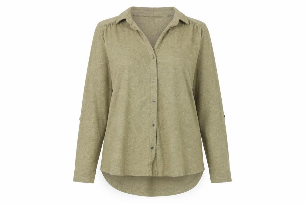 White Stuff Women's Green Long Sleeve Button-Up Shirt Size 14