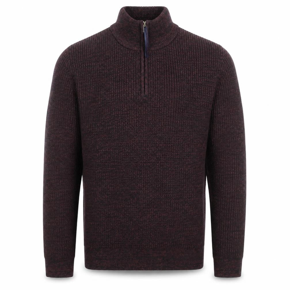 Kensington Eastside Men's Brown 1/4 Zip High Neck Jumper L