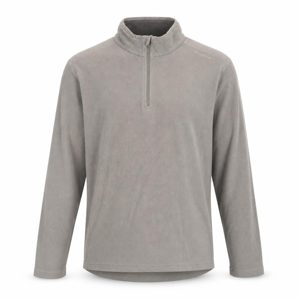 Quechua Men's Beige Fleece 1/2 Zip Pullover Sweatshirt L