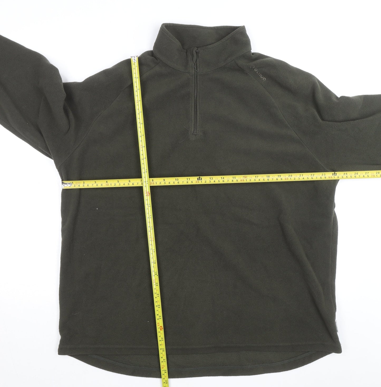 Quechua Men’s Green 2XL Fleece 1/4 Zip Pullover Sweatshirt