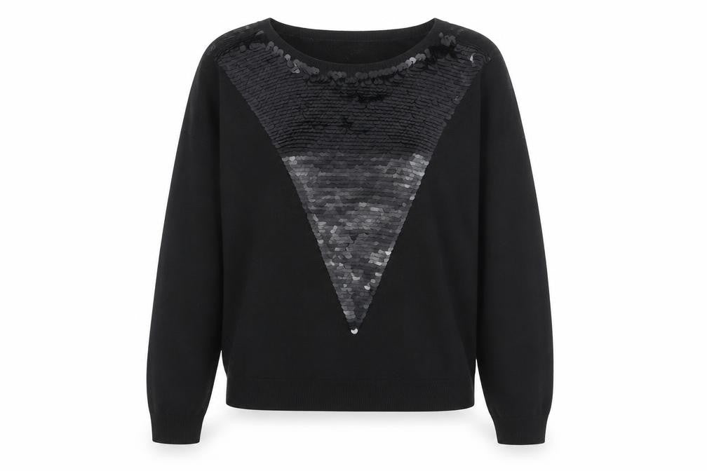 Tom Tailor Denim Women's Black Sequin Knit Jumper Size S