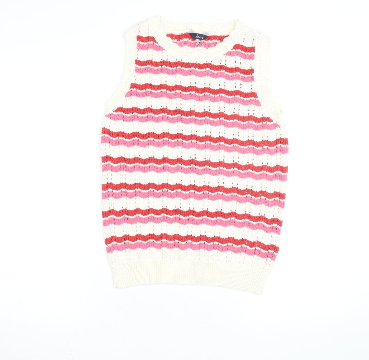 Joules Womens Multicoloured Striped Sleeveless Knit Vest Size 12