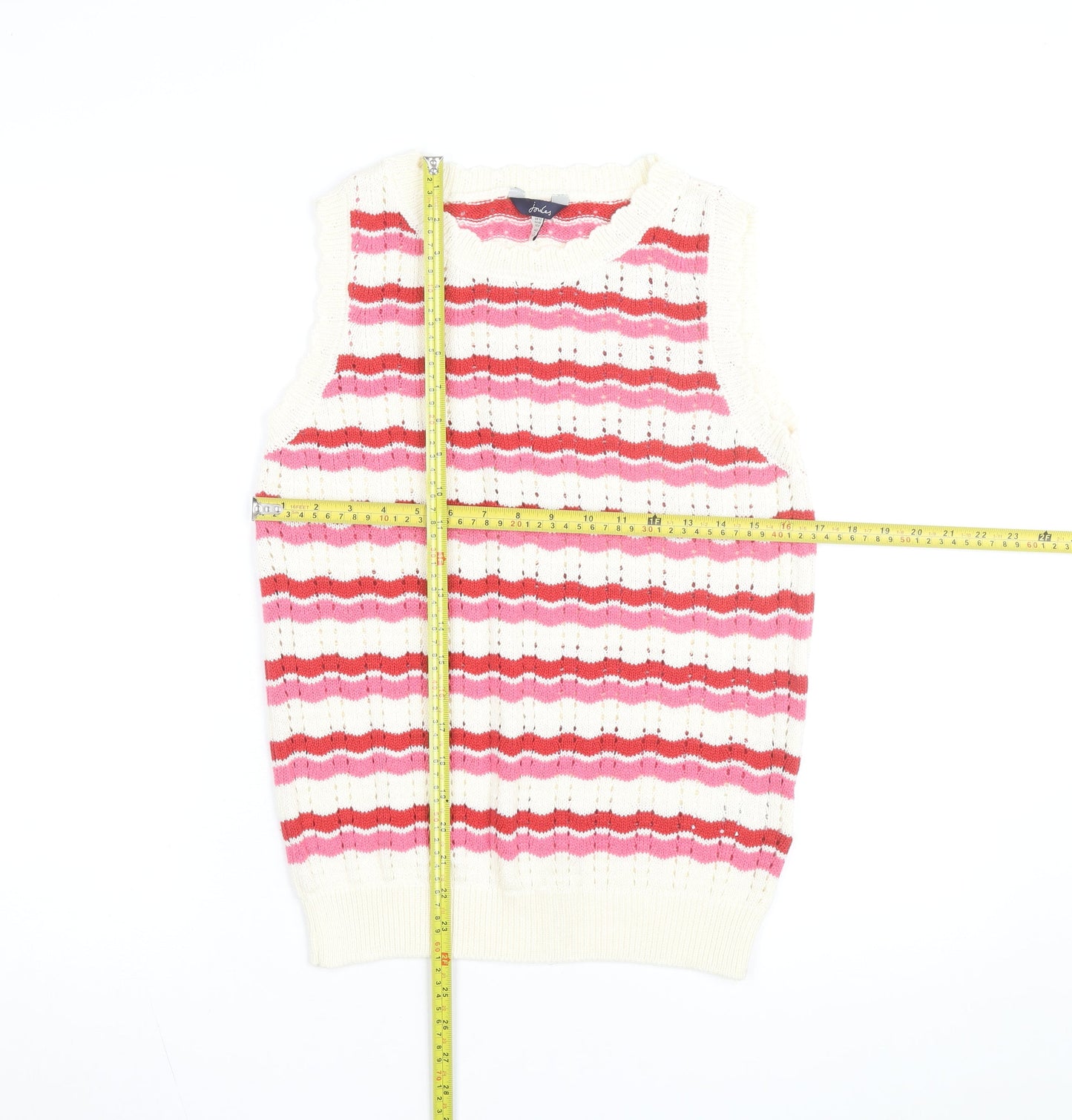 Joules Womens Multicoloured Striped Sleeveless Knit Vest Size 12