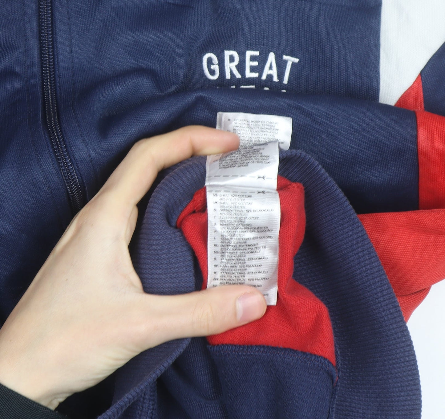 Adidas Mens Great Britain Track Jacket Navy Red White Size L