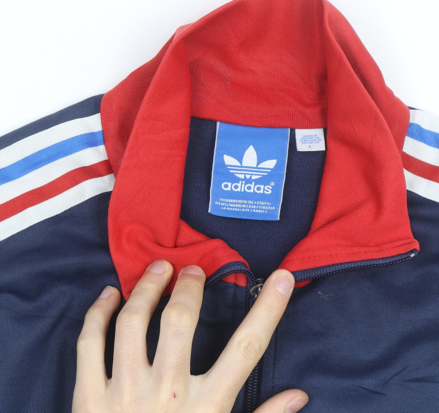 Adidas Mens Great Britain Track Jacket Navy Red White Size L