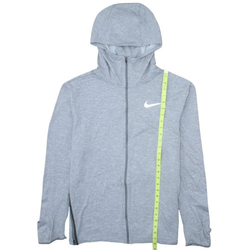 Nike Men's Grey Full Zip Dri-Fit Hoodie L Lightweight Sportswear