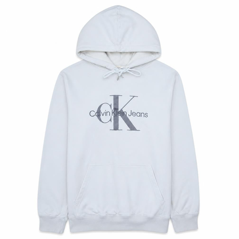 Calvin Klein Jeans Men's White L Pullover Hoodie with Logo