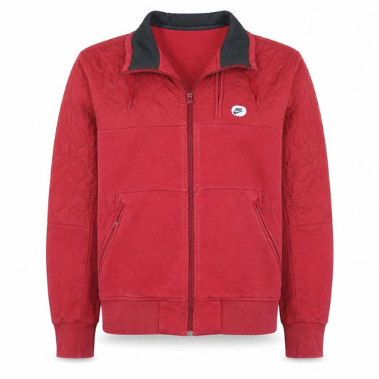 Nike Men's Red Full Zip Quilted Sweatshirt Size M
