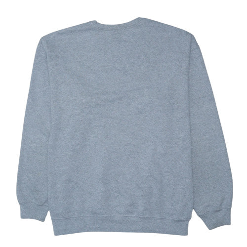 Stüssy Men's Grey Logo Pullover Sweatshirt L Fleece Crew Neck
