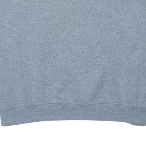 Stüssy Men's Grey Logo Pullover Sweatshirt L Fleece Crew Neck