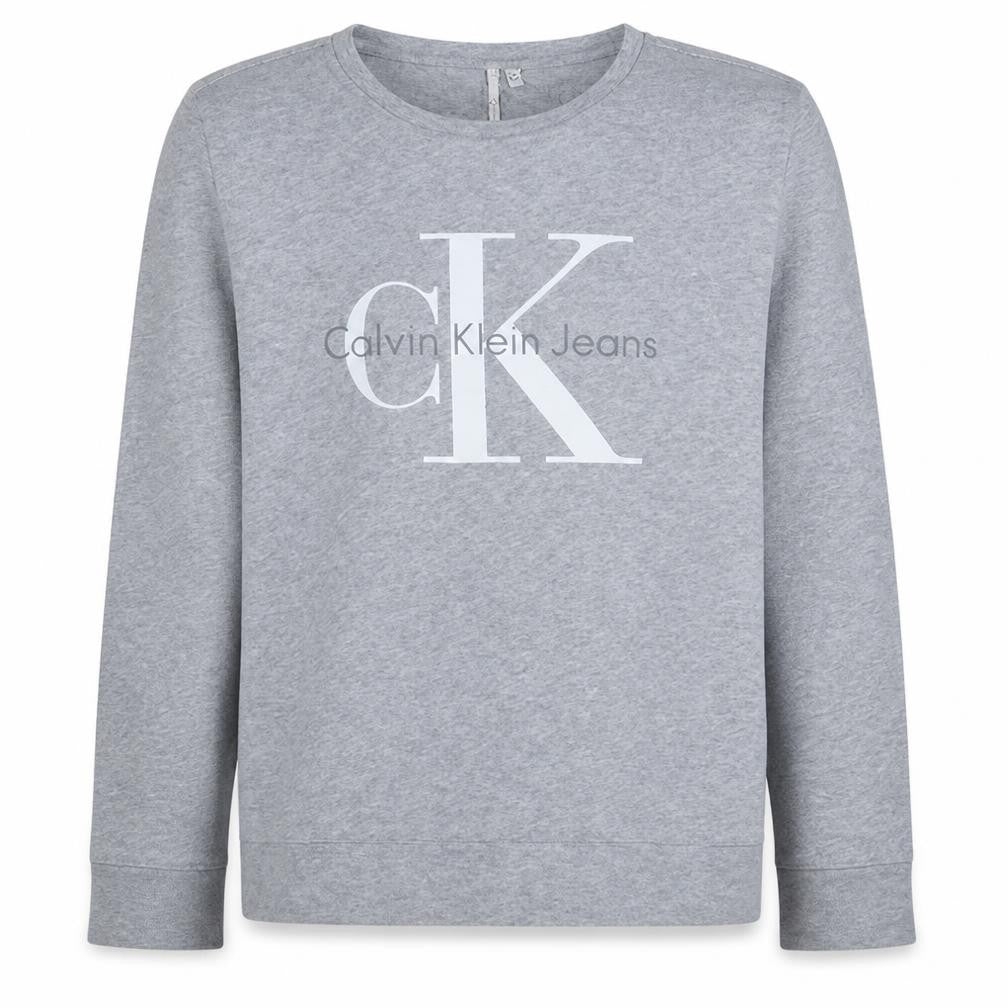 Calvin Klein Jeans Men's Grey Logo Pullover Sweatshirt M