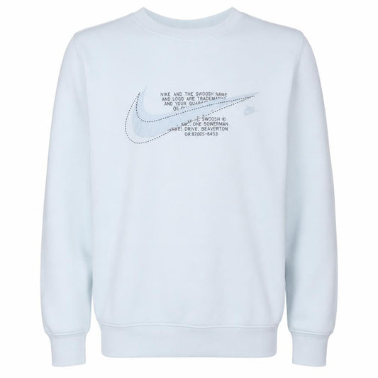 Nike Men's White Graphic Pullover Sweatshirt M Regular Fit