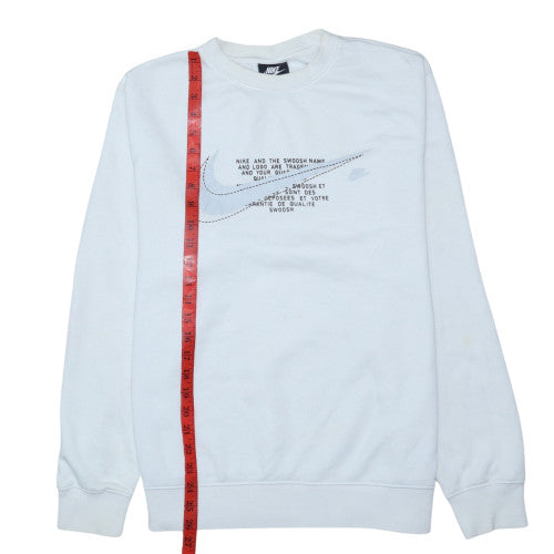 Nike Men's White Graphic Pullover Sweatshirt M Regular Fit
