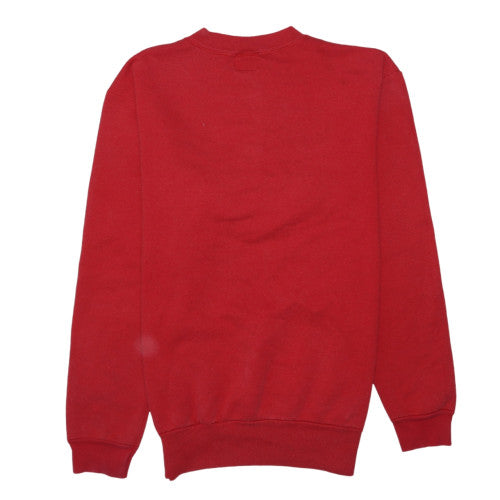Disney Men's Red Mickey Mouse Embroidered Pullover Sweatshirt M