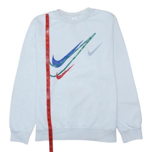 Nike Men's White Graphic Logo Pullover Sweatshirt Size M