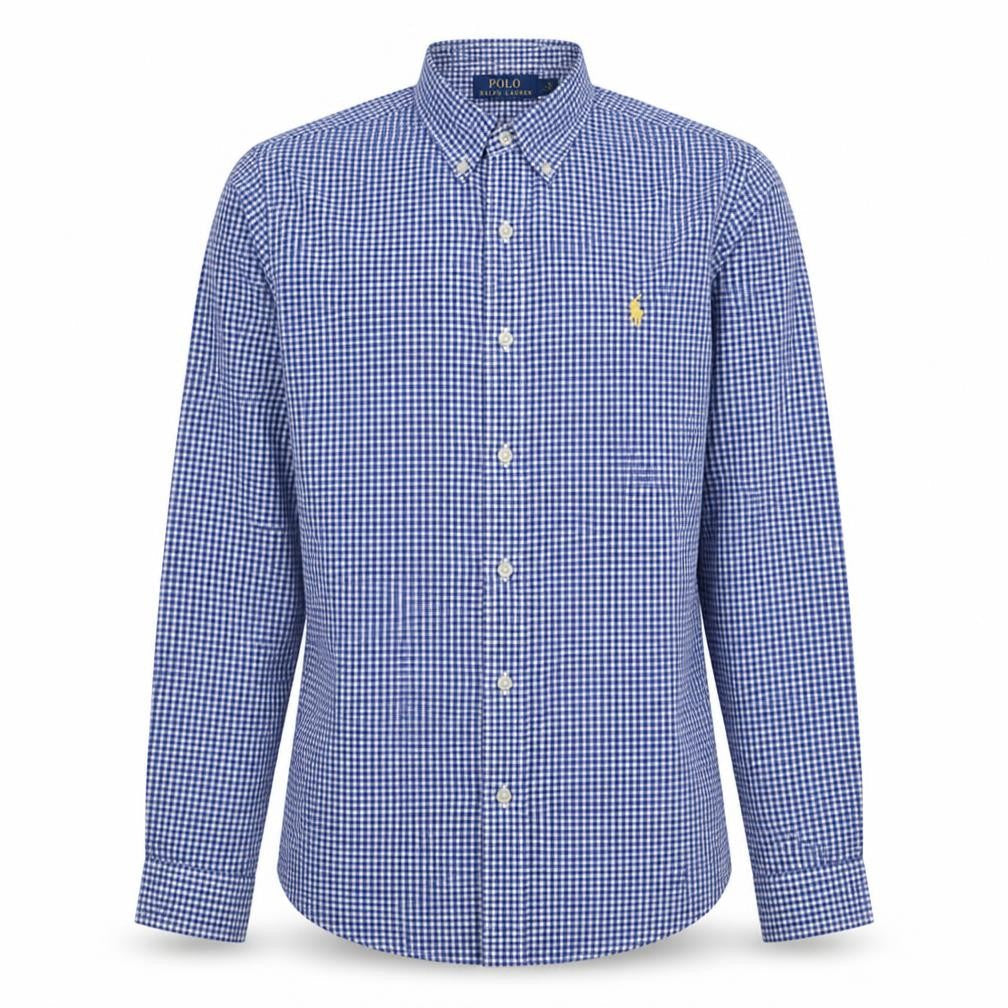 Polo Ralph Lauren Men's Blue Check Slim Fit Button-Down Shirt Size S