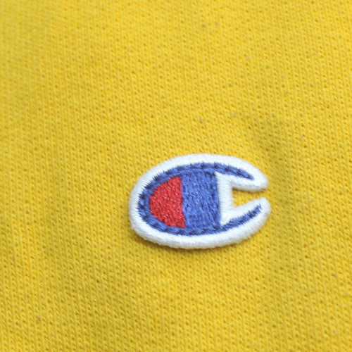 Champion Men's Yellow Small Pullover Hoodie Reverse Weave Cotton Blend