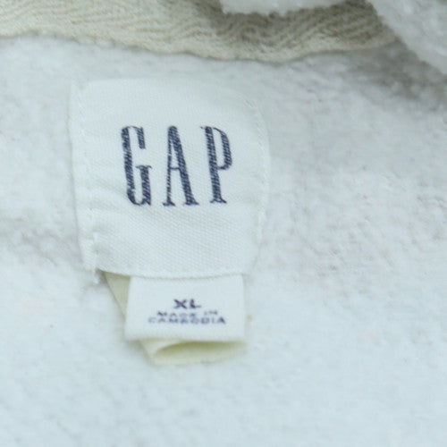 GAP Men's White XL Pullover Fleece Hoodie with Logo