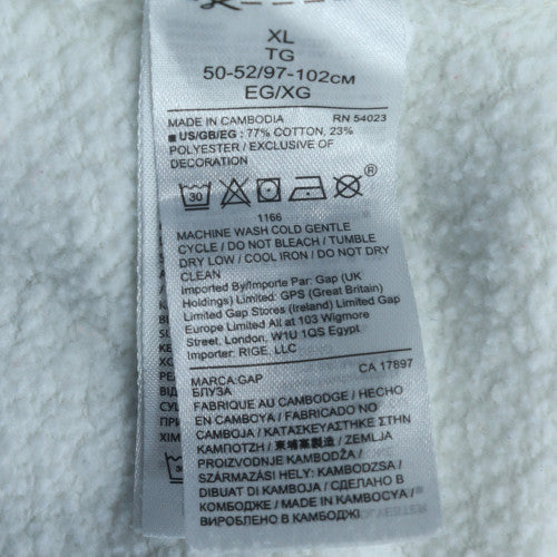 GAP Men's White XL Pullover Fleece Hoodie with Logo