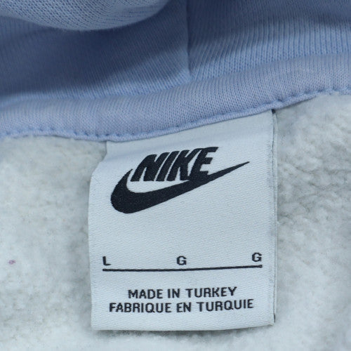 Nike Women Light Blue Colourblock Pullover Hoodie Size L