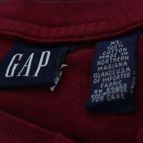 GAP Men’s Red Long Sleeve Cotton Colourblock Top XL