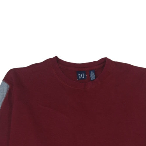 GAP Men’s Red Long Sleeve Cotton Colourblock Top XL