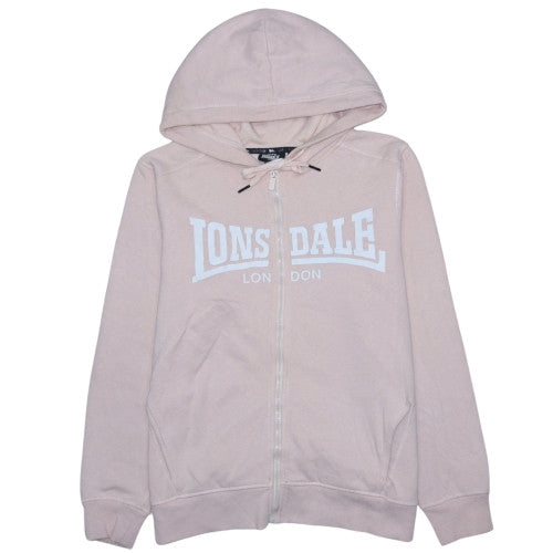Lonsdale London Women's Pink Full Zip Hoodie Size 16 with Logo Print
