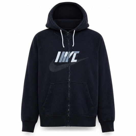 Nike Men's Black Full Zip Hoodie Sweatshirt Size M Graphic Logo