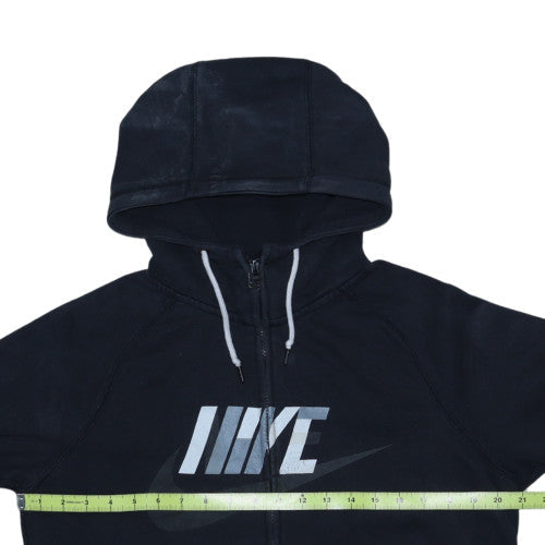 Nike Men's Black Full Zip Hoodie Sweatshirt Size M Graphic Logo