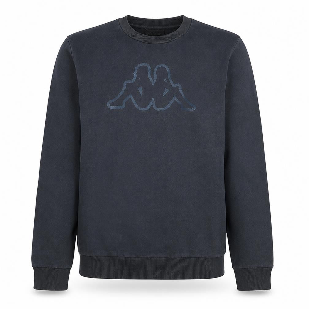 Kappa Men's Black Large Crew Neck Fleece Logo Sweatshirt