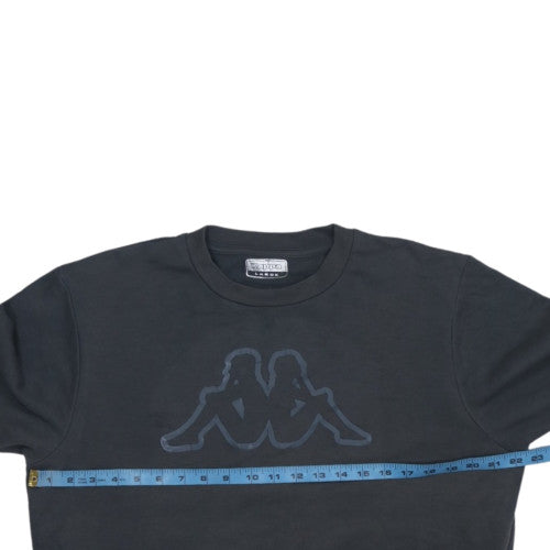 Kappa Men's Black Large Crew Neck Fleece Logo Sweatshirt