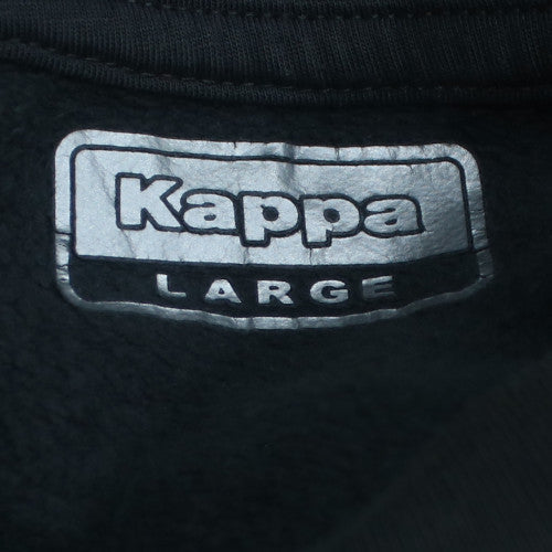 Kappa Men's Black Large Crew Neck Fleece Logo Sweatshirt