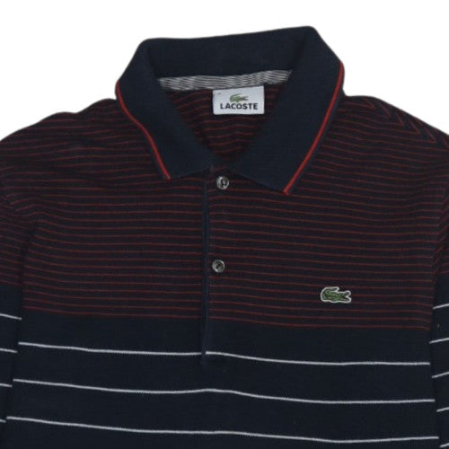 Lacoste Men's Blue Striped Long Sleeve Cotton Polo Shirt M