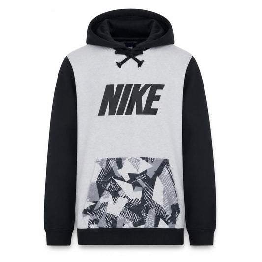 Nike Men's Grey Pullover Hoodie L Fleece Graphic Sportswear