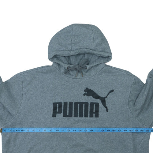 Puma Men's Grey 3XL Pullover Hoodie with Logo and Kangaroo Pocket