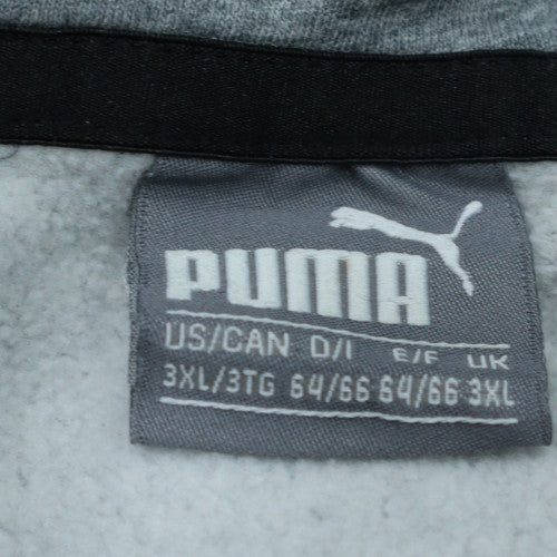 Puma Men's Grey 3XL Pullover Hoodie with Logo and Kangaroo Pocket