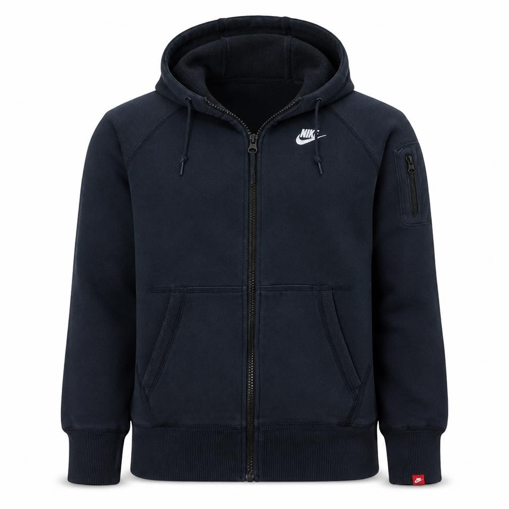 Nike Mens Black Full Zip Hoodie Sweatshirt Size M Regular Fit