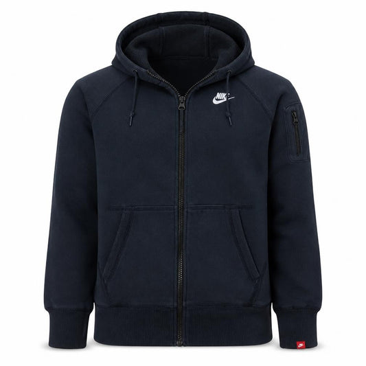 Nike Mens Black Full Zip Hoodie Sweatshirt Size M Regular Fit