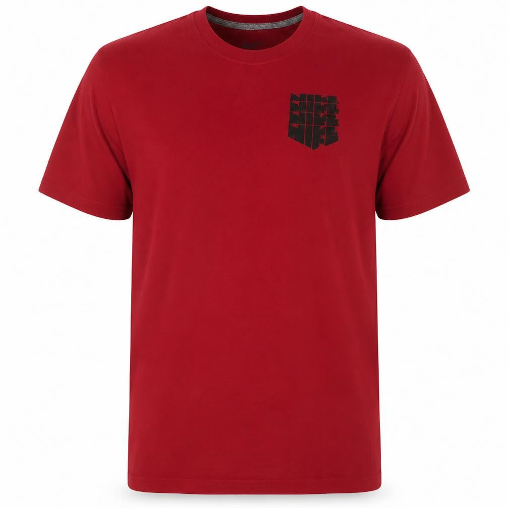 Nike Men's Red XL Regular Fit Sports Logo Crew Neck T-Shirt