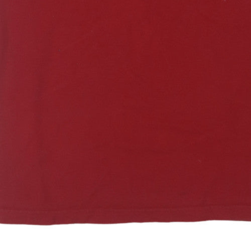 Nike Men's Red XL Regular Fit Sports Logo Crew Neck T-Shirt