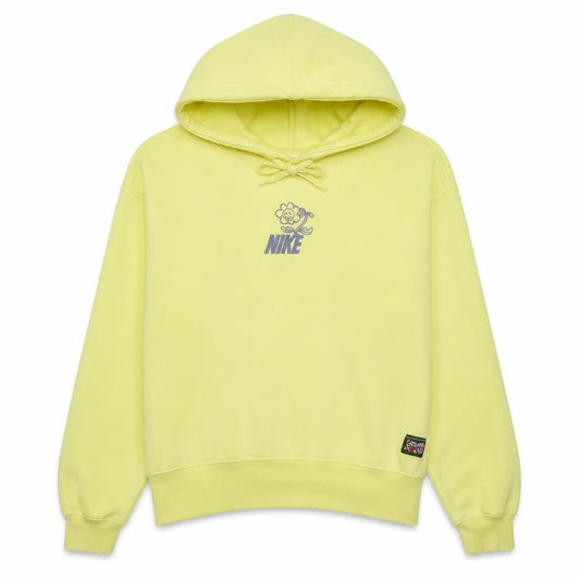 Nike Men’s Yellow Pullover Hoodie Small Graphic Print Fleece