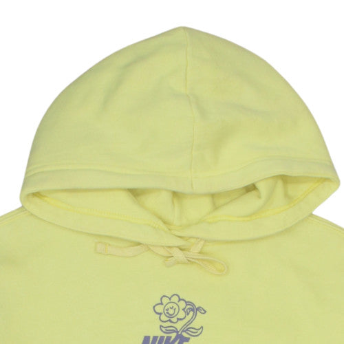 Nike Men’s Yellow Pullover Hoodie Small Graphic Print Fleece