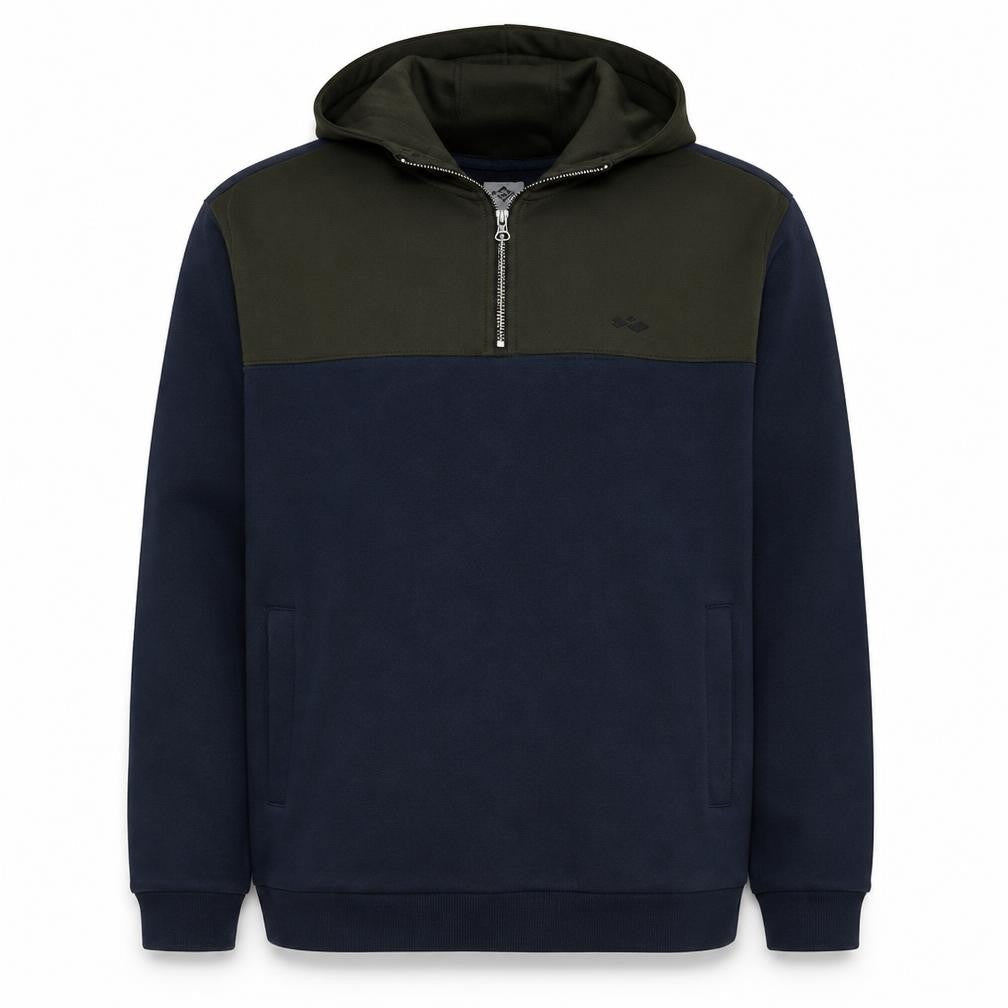 Lee Cooper Men's Blue 1/2 Zip Hooded Sweatshirt 2XL Fleece
