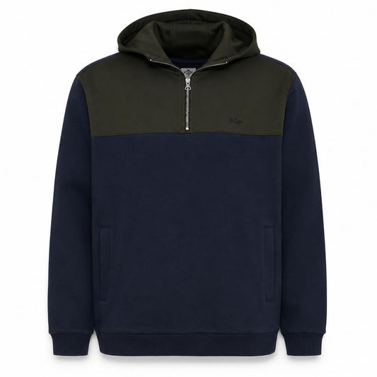 Lee Cooper Men's Blue 1/2 Zip Hooded Sweatshirt 2XL Fleece